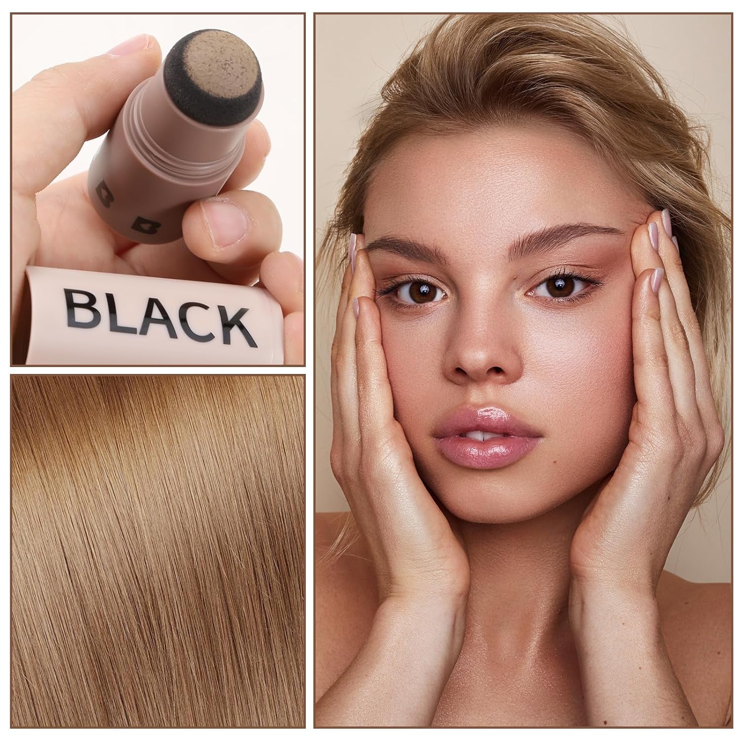 Hairline Powder Stick, Root Touch up and Hair Shadow Powder Stick, Waterproof Hairline Filler to Cover Gray Hair, Thinning Hair
