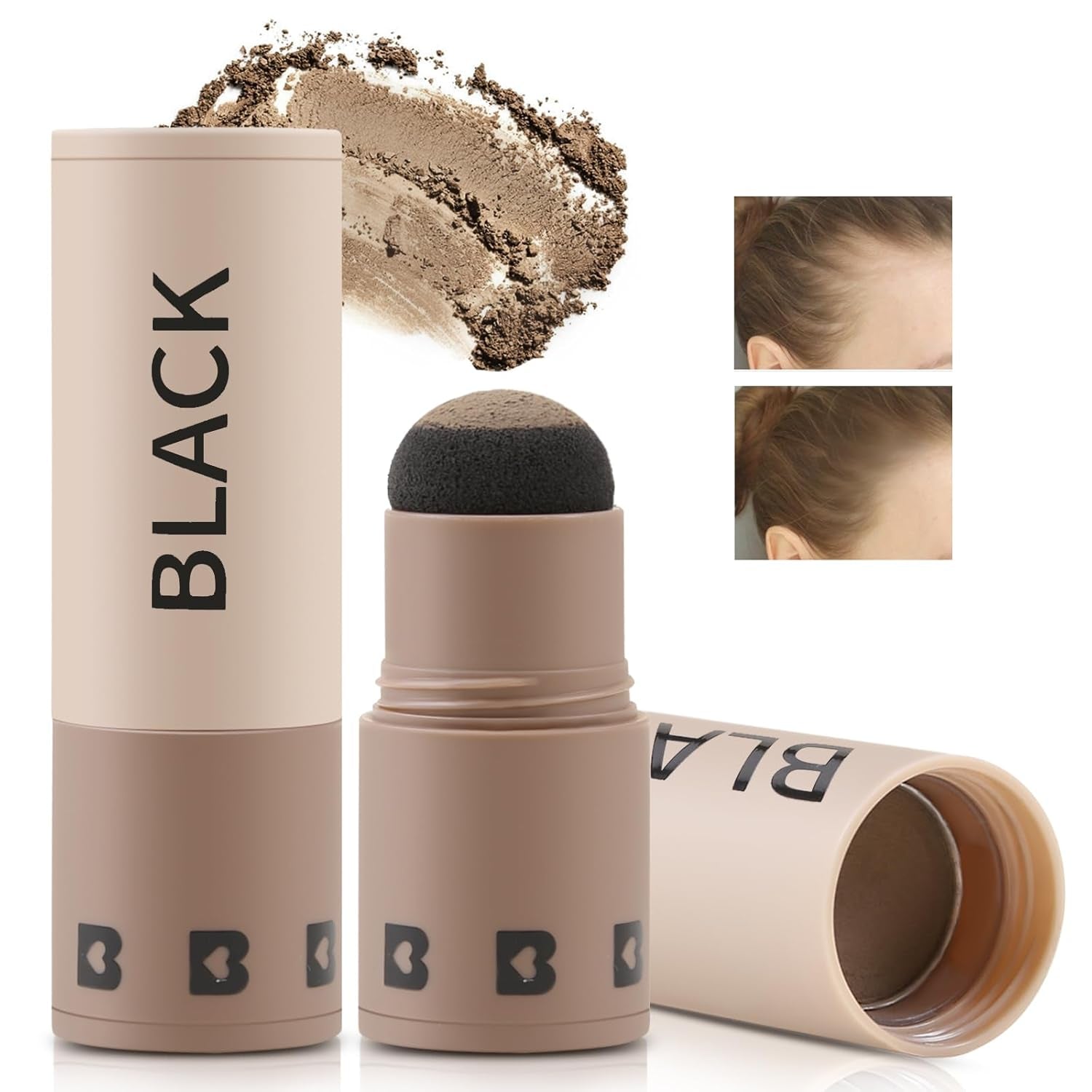 Hairline Powder Stick, Root Touch up and Hair Shadow Powder Stick, Waterproof Hairline Filler to Cover Gray Hair, Thinning Hair