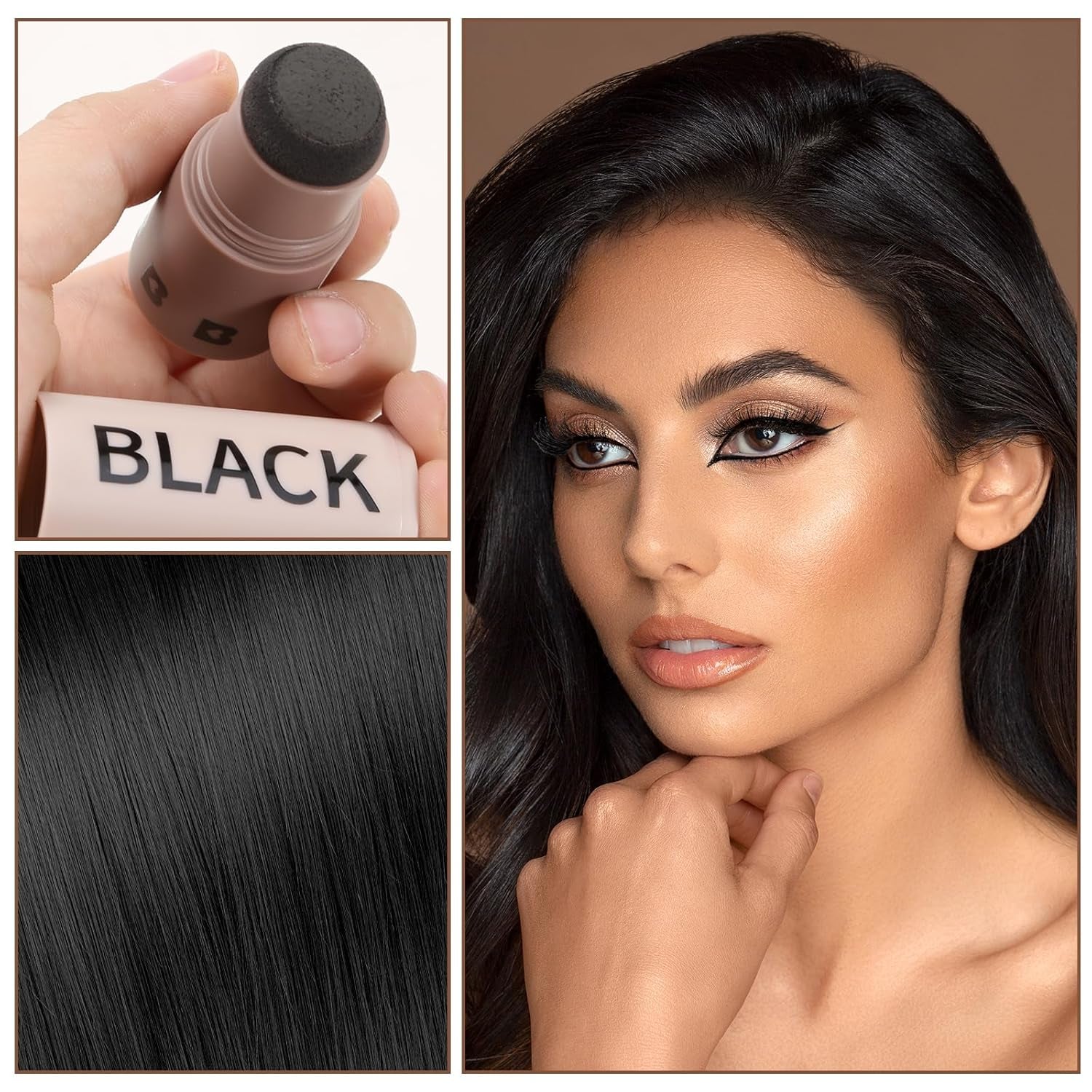 Hairline Powder Stick, Root Touch up and Hair Shadow Powder Stick, Waterproof Hairline Filler to Cover Gray Hair, Thinning Hair