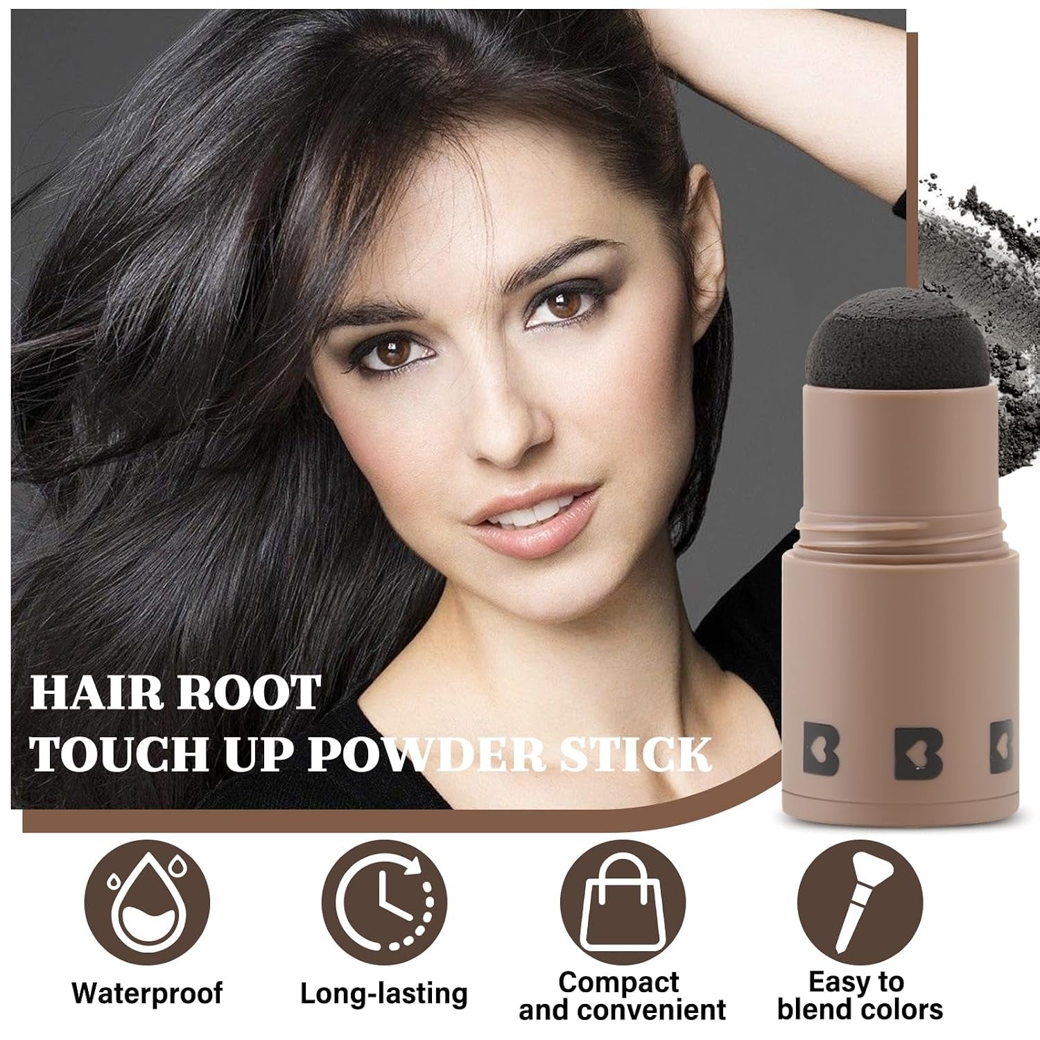 Hairline Powder Stick, Root Touch up and Hair Shadow Powder Stick, Waterproof Hairline Filler to Cover Gray Hair, Thinning Hair