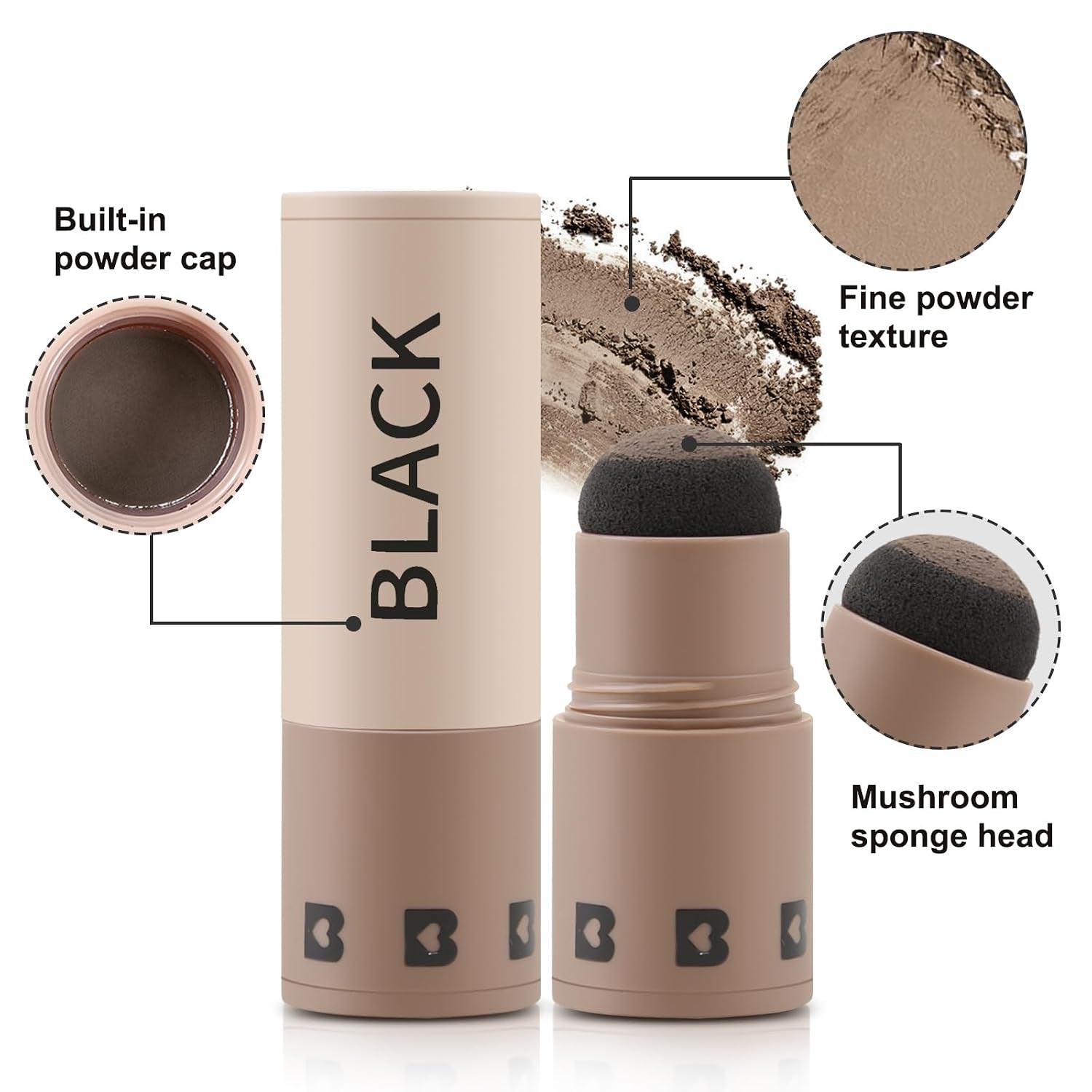 Hairline Powder Stick, Root Touch up and Hair Shadow Powder Stick, Waterproof Hairline Filler to Cover Gray Hair, Thinning Hair