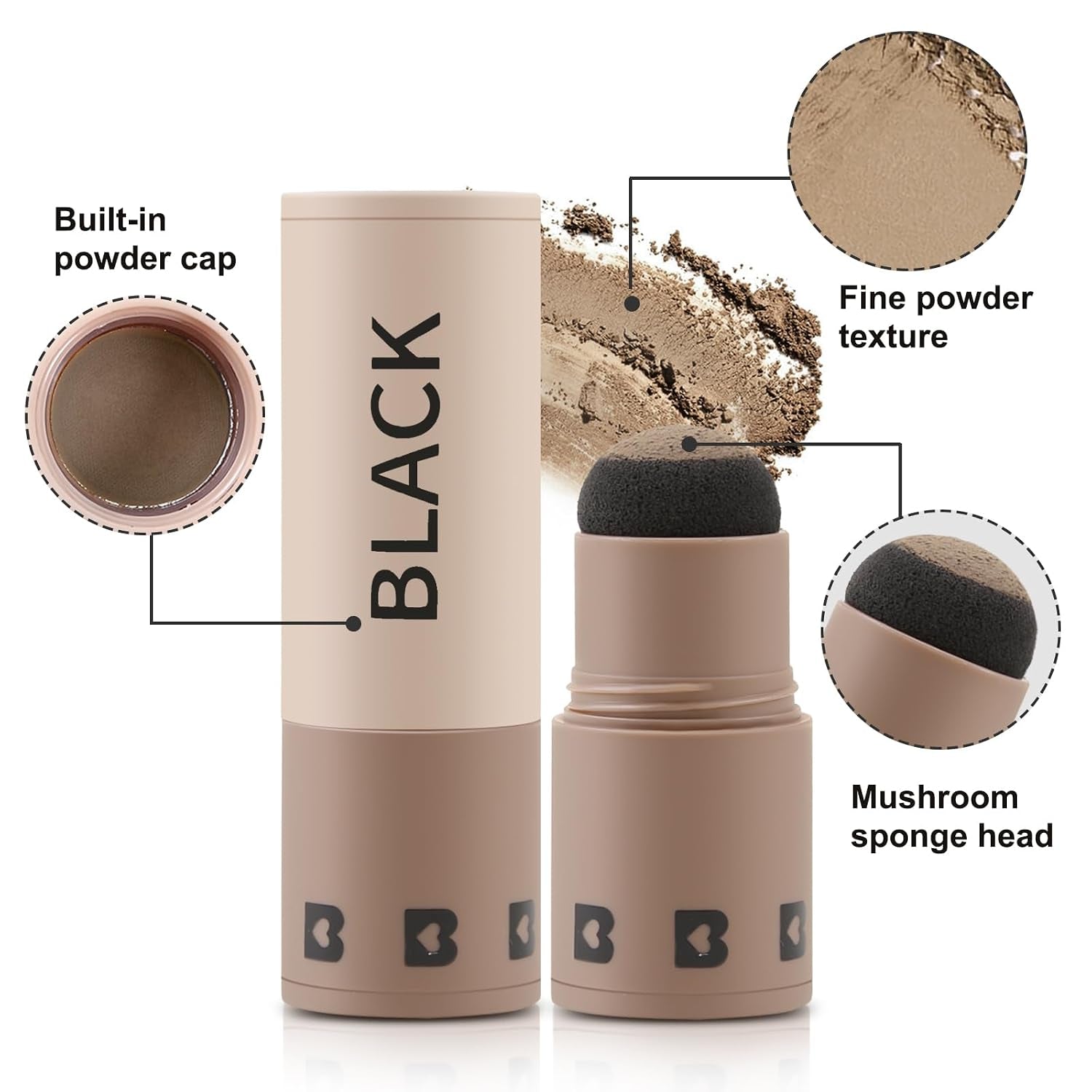 Hairline Powder Stick, Root Touch up and Hair Shadow Powder Stick, Waterproof Hairline Filler to Cover Gray Hair, Thinning Hair