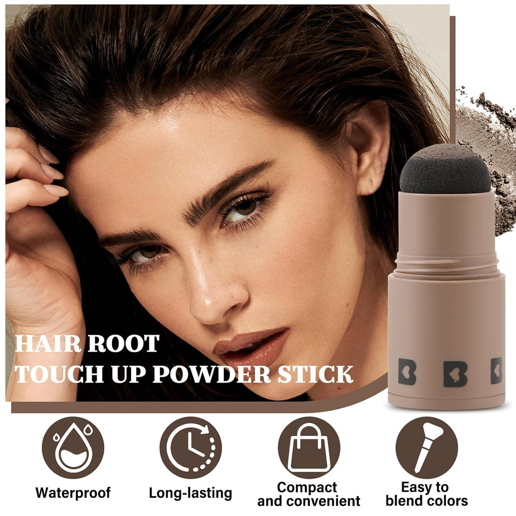 Hairline Powder Stick, Root Touch up and Hair Shadow Powder Stick, Waterproof Hairline Filler to Cover Gray Hair, Thinning Hair